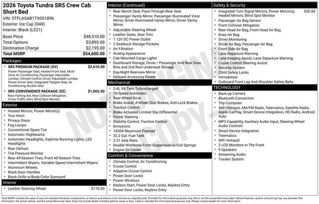 2026 Toyota Tundra 2WD SR