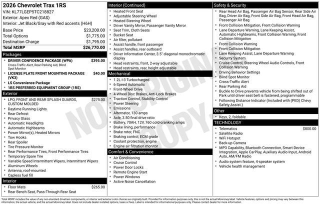 2026 Chevrolet Trax 1RS