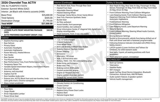 2026 Chevrolet Trax ACTIV