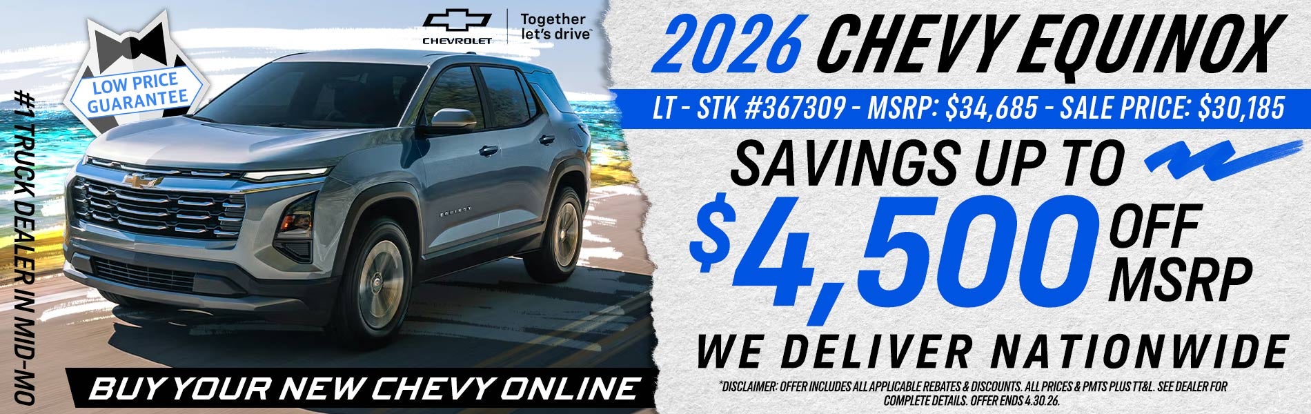 2026 Chevy Equinox - Savings Up To $4,500 Off MSRP