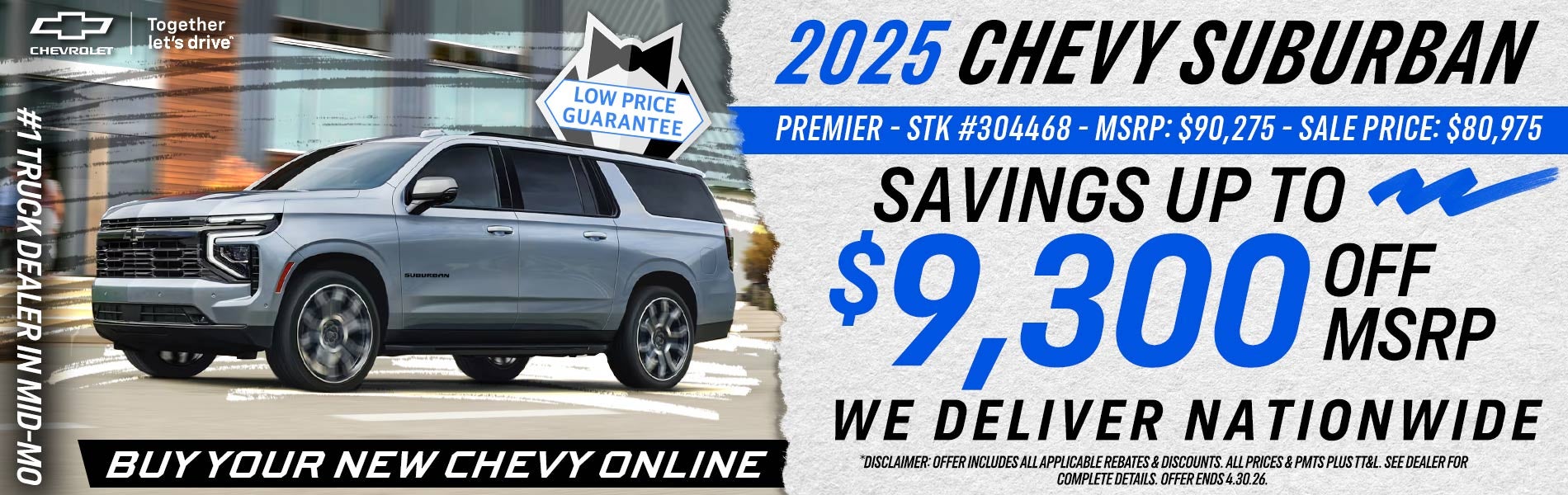 2025 Chevy Suburban - Savings Up To $9,300 Off MSRP