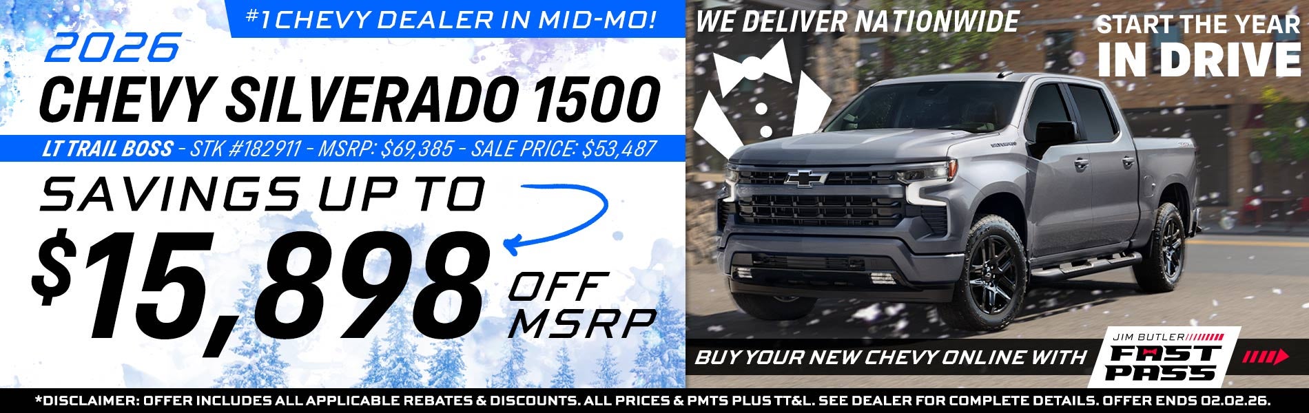 2026 Chevy Silverado 1500 - Savings Up To $15,898 Off MSRP
