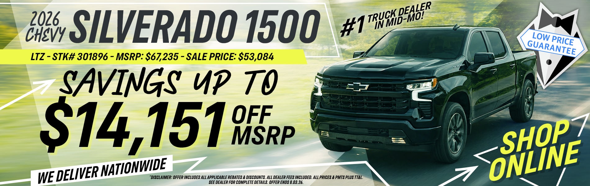 2026 Chevy Silverado 1500 - Savings Up To $14,151 Off MSRP