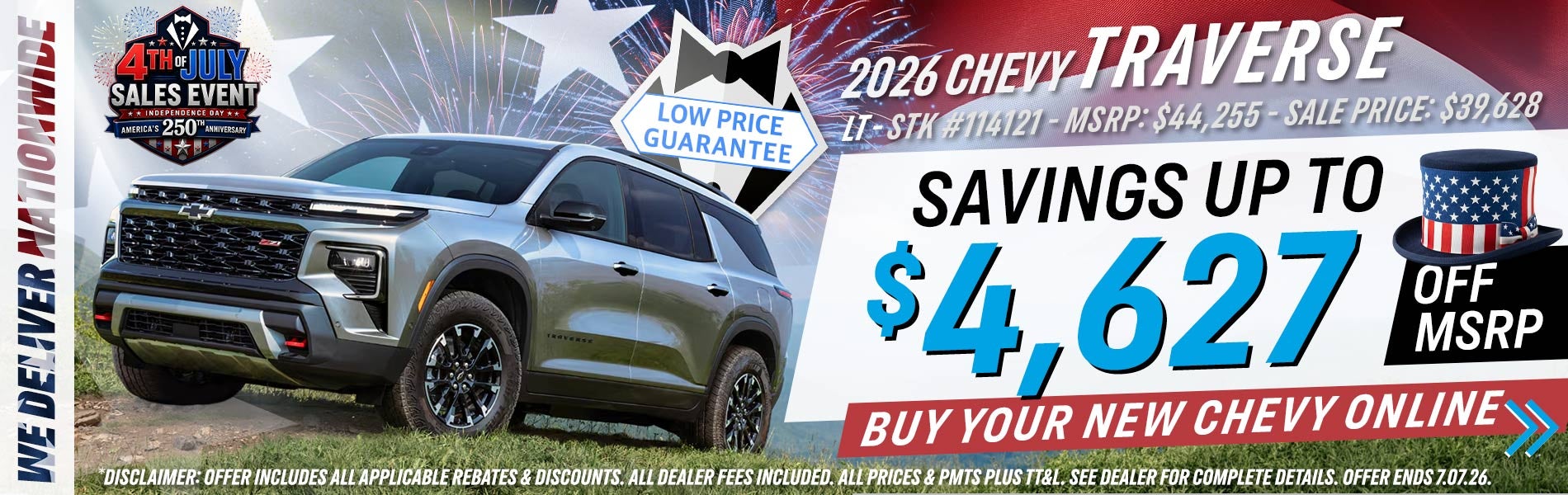 2026 Chevy Traverse - Savings Up To $4,627 Off MSRP