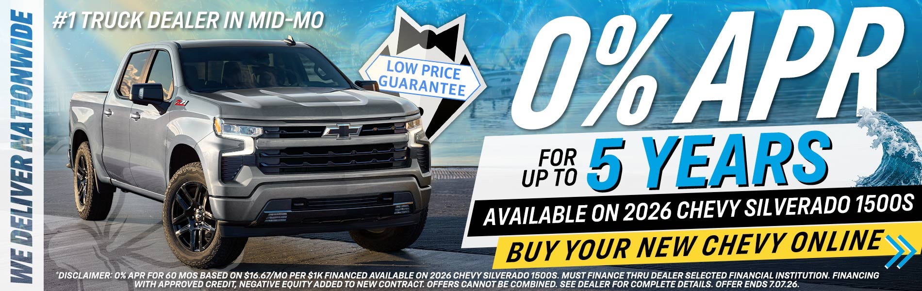 Get 0% APR For Up To 5 Years On 2026 Chevy Silverado 1500s