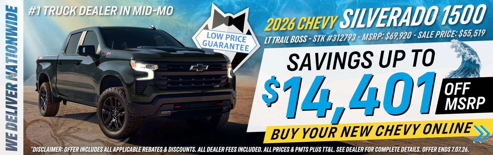 2026 Chevy Silverado 1500 - Savings Up To $14,401 Off MSRP