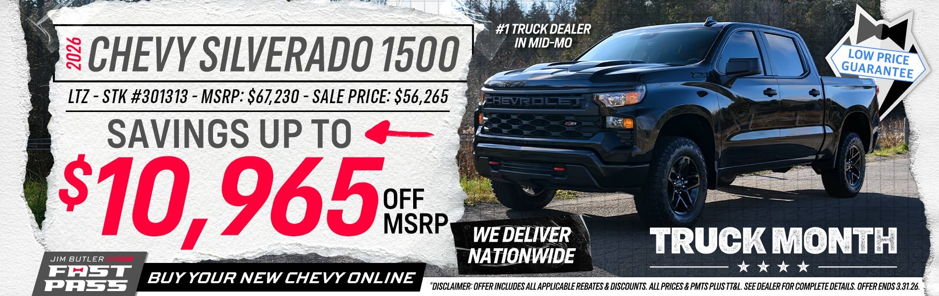 2026 Chevy Silverado 1500 - Savings Up To $10,965 Off MSRP