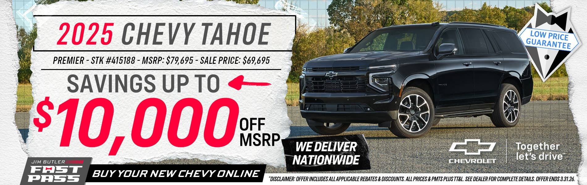 2025 Chevy Tahoe - Savings Up To $10,000 Off MSRP