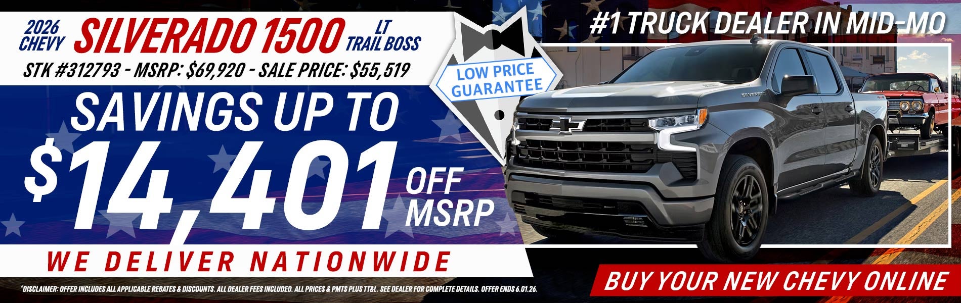 2026 Chevy Silverado 1500 - Savings Up To $14,401 Off MSRP