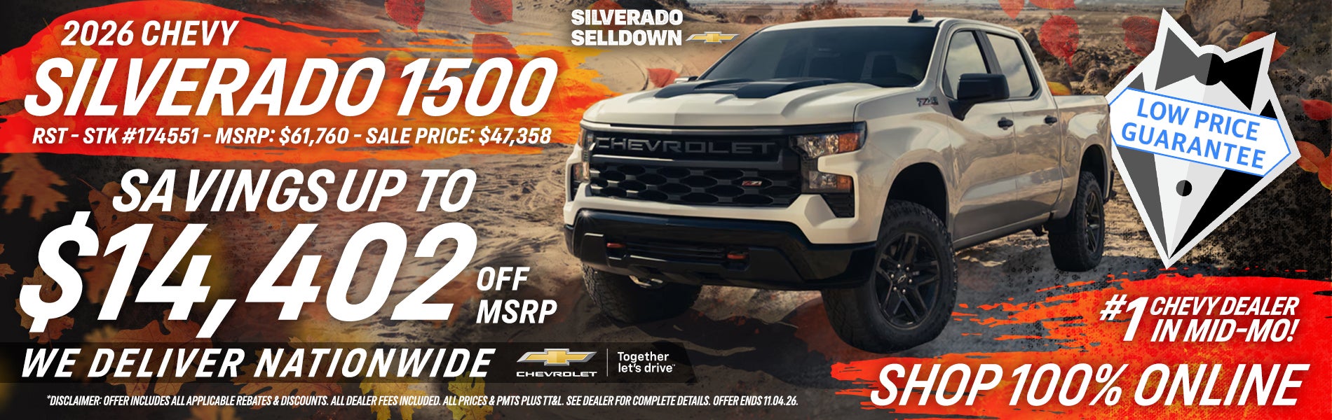2026 Chevy Silverado 1500 - Savings Up To $14,402 Off MSRP