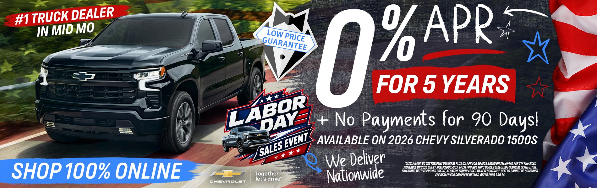 Get 0% APR For Up To 5 Years On 2026 Chevy Silverado 1500s