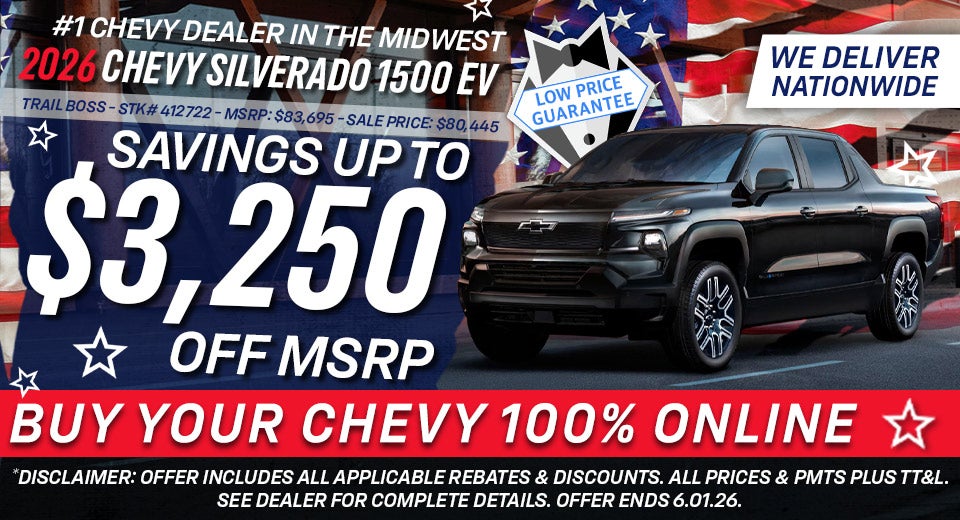 2026 Chevy Silverado EV - Savings Up To $3,250 Off MSRP