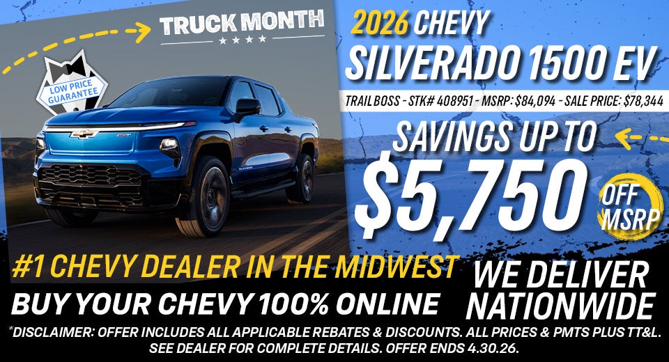 2026 Chevy Silverado EV - Savings Up To $5,750 Off MSRP