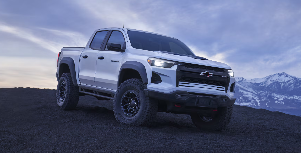 A Silverado ZR2 Bison off roading in jungle front view